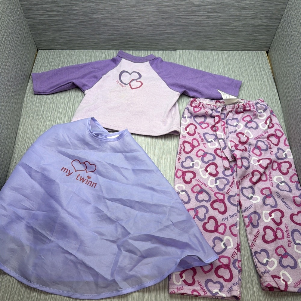 My Twinn Doll Clothes 3 Piece Outfit Heart Pants Shirt Cape 23" Doll Vintage